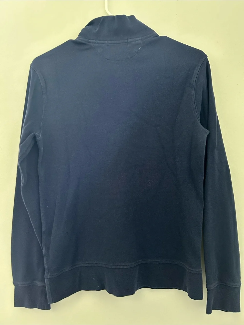 Boy’s size L (14-16) Ralph Lauren Navy Half-Zip Sweatshirt with Orange Pony.